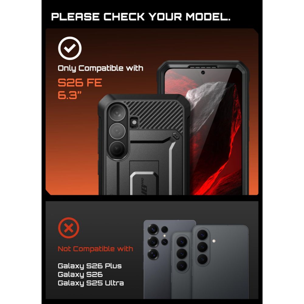 Supcase Samsung Galaxy S26 FE Skal Unicorn Beetle Pro Svart