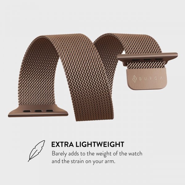 Burga Apple Watch 44/45/46mm/Ultra 49mm Armband Metal Mesh Roseguld