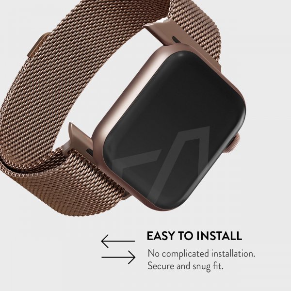 Burga Apple Watch 44/45/46mm/Ultra 49mm Armband Metal Mesh Roseguld