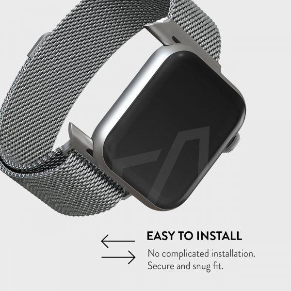 Burga Apple Watch 44/45/46mm/Ultra 49mm Armband Metal Mesh Silver