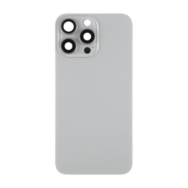 iPhone 15 Pro Max Baksida Glas med Magnet och Kameralins - Naturlig Titan
