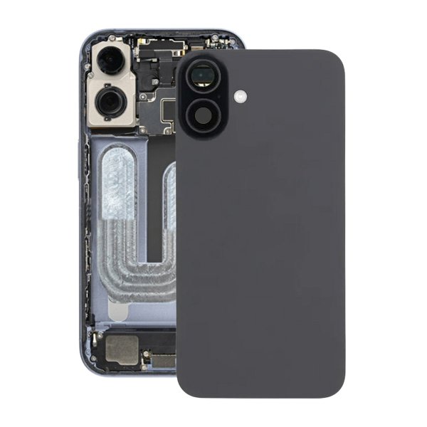 iPhone 16 Baksida Glas med Magnet och Kameralins - Svart