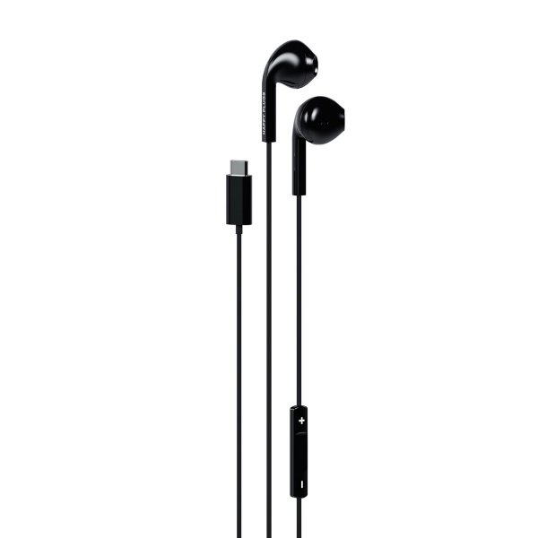Happy Plugs Trådade Hörlurar USB-C Svart