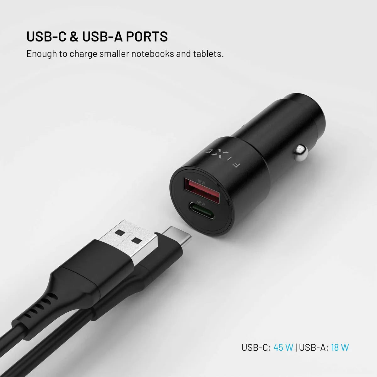 Fixed Billaddare PD 63W USB-A/USB-C