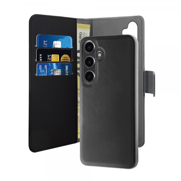 Puro Samsung Galaxy S24 Plus Fodral Wallet Detachable 2 in 1 Svart