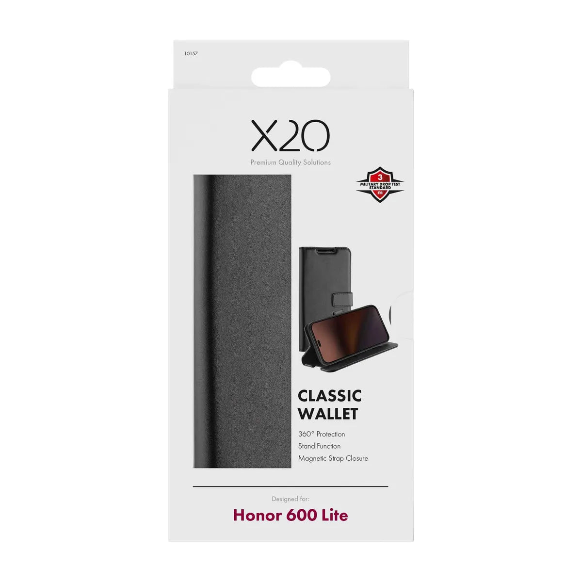 X2O Honor 600 Lite Fodral Classic Wallet Svart
