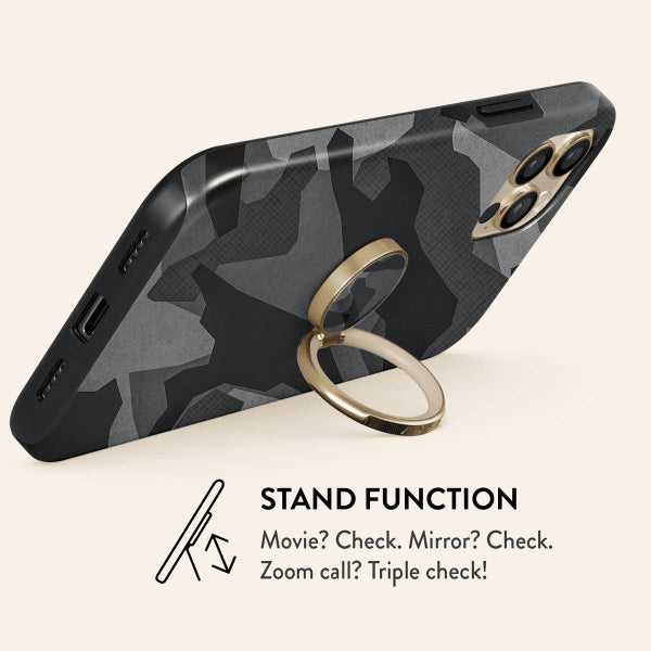 Burga Hållare Mobilring Night Black Camo