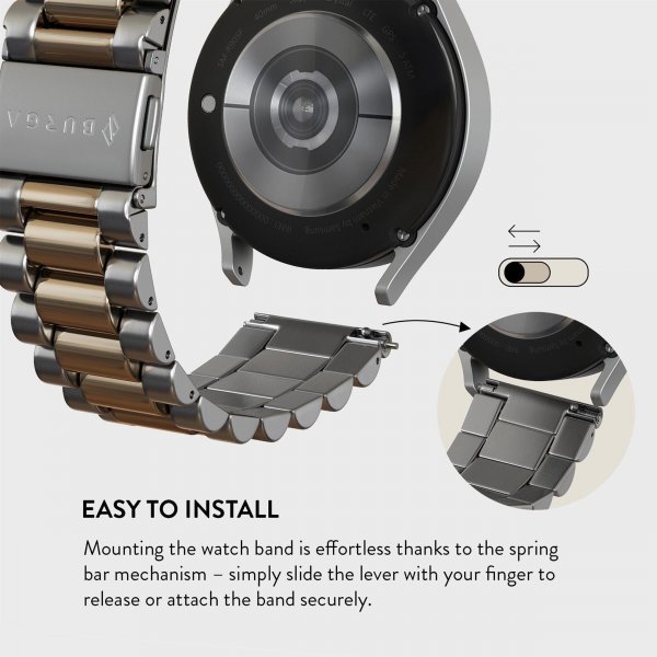 Burga Samsung Galaxy Watch 22mm Armband Metal Silver Guld