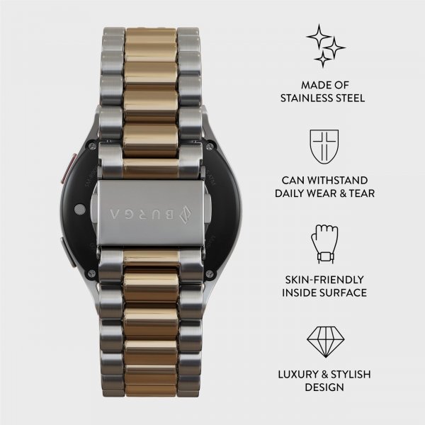 Burga Samsung Galaxy Watch 20mm Armband Metal Silver Guld
