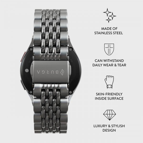 Burga Samsung Galaxy Watch 20mm Armband Metal Silver