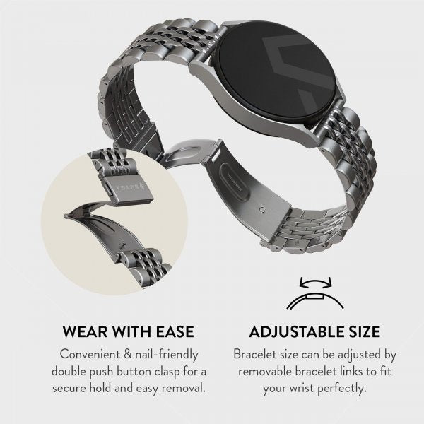 Burga Samsung Galaxy Watch 20mm Armband Metal Silver