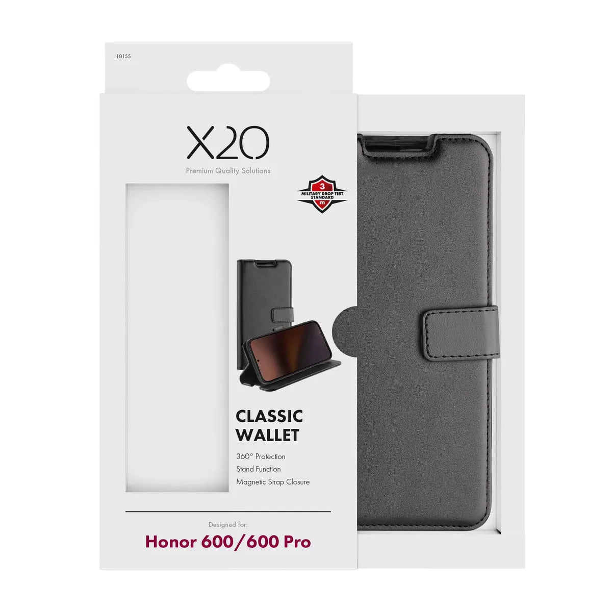 X2O Honor 600 Fodral Classic Wallet Svart