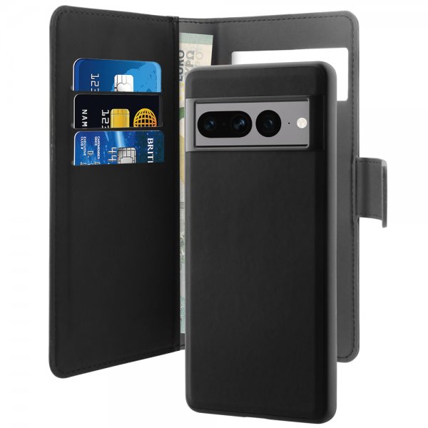 Puro Google Pixel 7 Pro Fodral Wallet Detachable 2 in 1 Svart