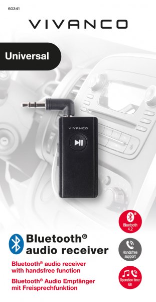 Vivanco Adapter Bluetooth Audio Receiver 3.5mm Svart