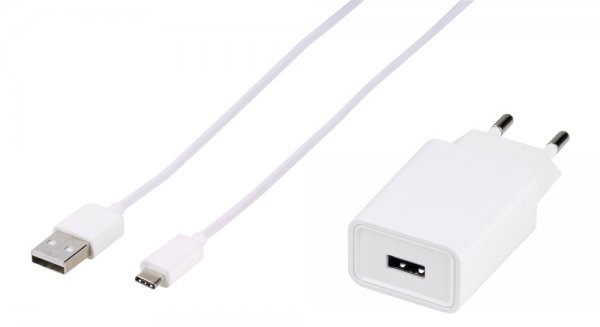 Vivanco Laddare med Kabel Adaptive Fast Charger Set USB-C 15W 1m Vit