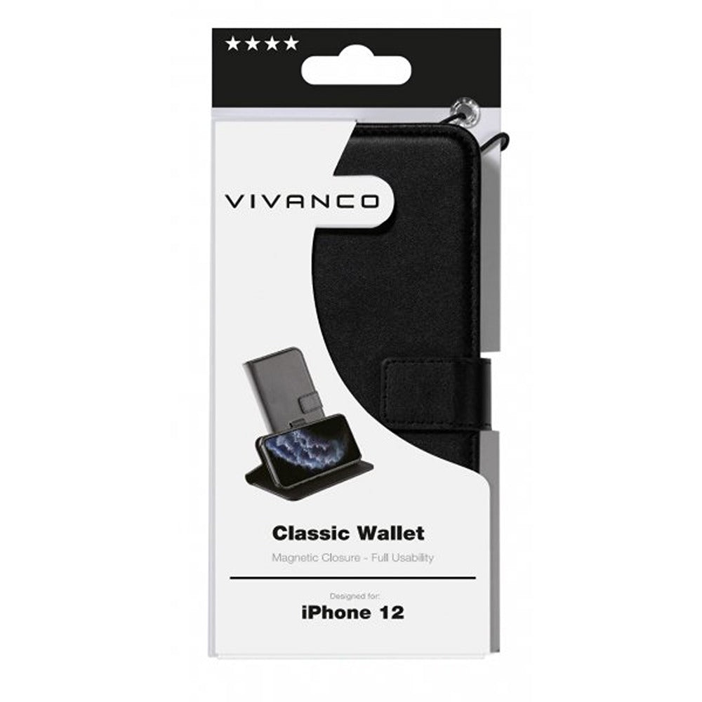 Vivanco iPhone 12 Mini Fodral Classic Wallet Svart