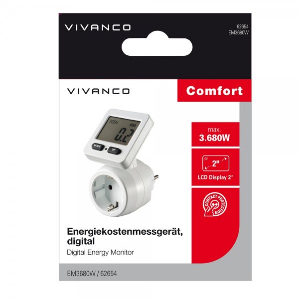 Vivanco Digital Elförbrukningsmätare