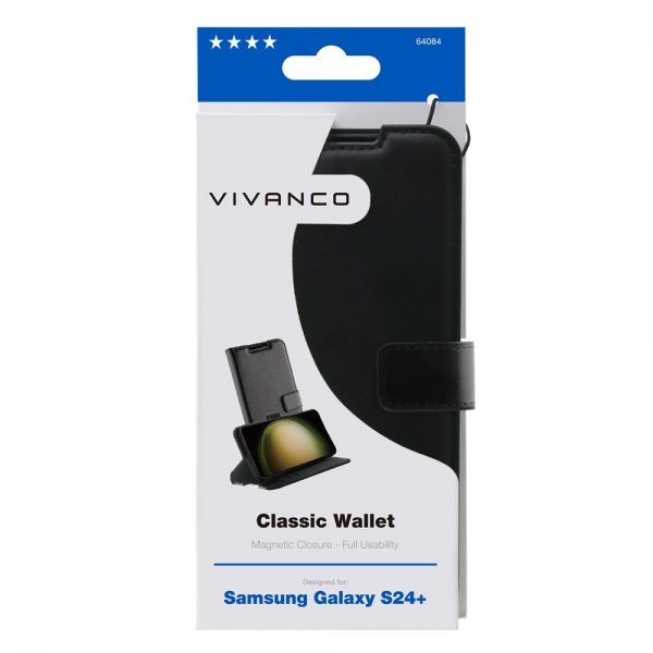 Vivanco Samsung Galaxy S24 Plus Fodral Classic Wallet Svart