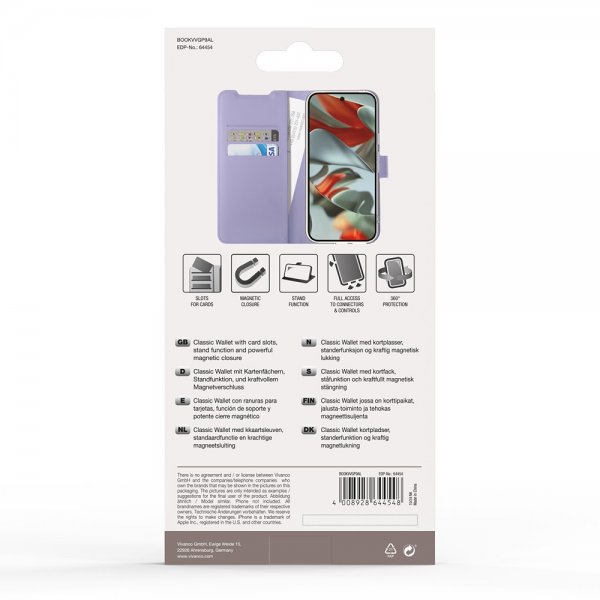 Vivanco Google Pixel 9a Fodral Classic Wallet Lavender