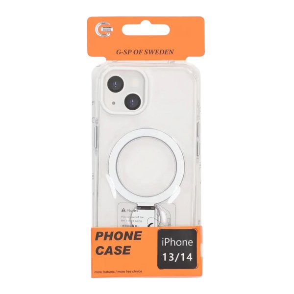 iPhone 13/iPhone 14 Skal Ringstativ MagSafe Transparent