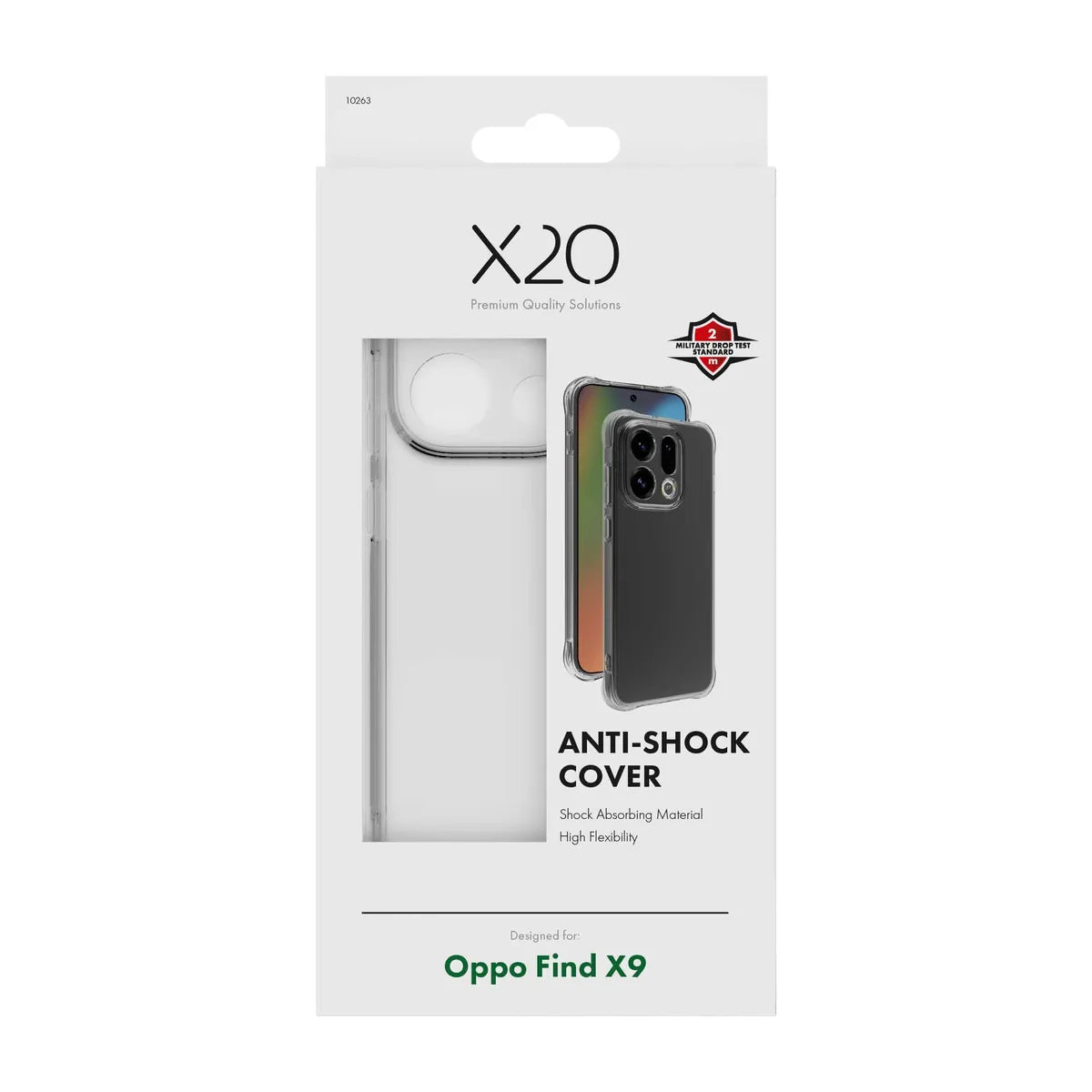 X2O Oppo Find X9 Skal Anti-Shock Transparent