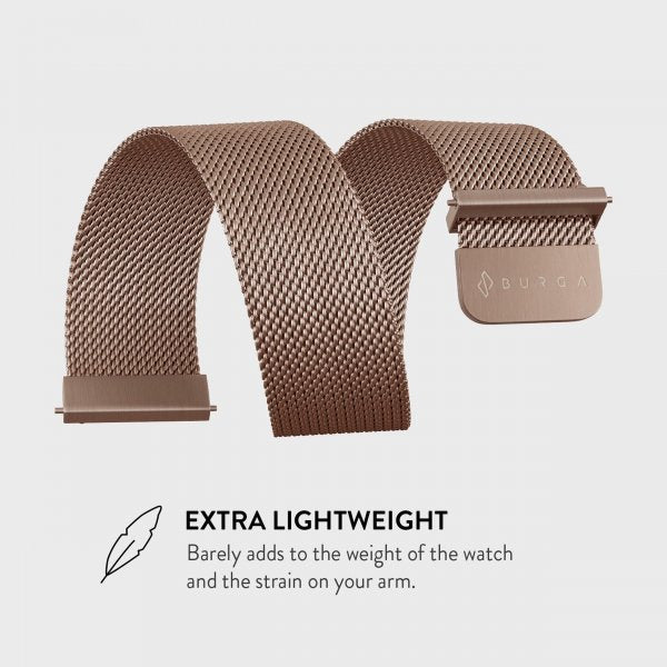Burga Samsung Galaxy Watch 22mm Armband Metal Mesh Roseguld