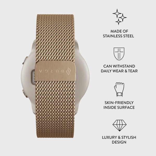 Burga Samsung Galaxy Watch 20mm Armband Metal Mesh Guld