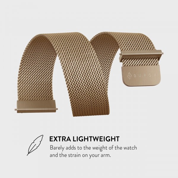 Burga Samsung Galaxy Watch 20mm Armband Metal Mesh Guld