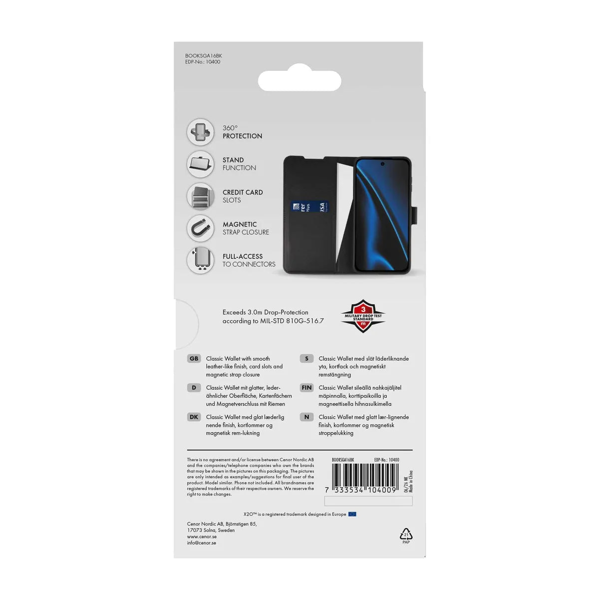 X2O Samsung Galaxy A16 Fodral Classic Wallet Svart