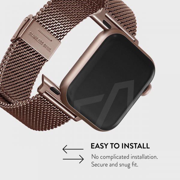 Burga Apple Watch 44/45/46mm/Ultra 49mm Armband Mesh Elegance Roseguld
