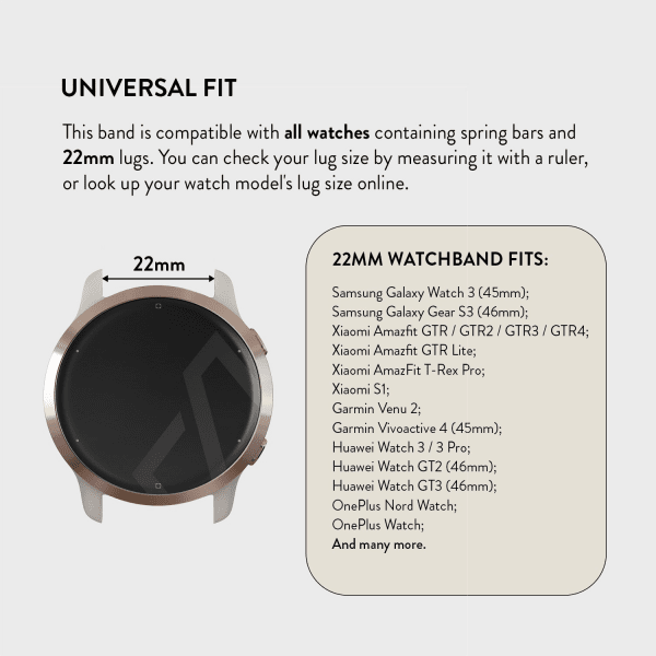 Burga Samsung Galaxy Watch 22mm Armband Mesh Elegance Roseguld