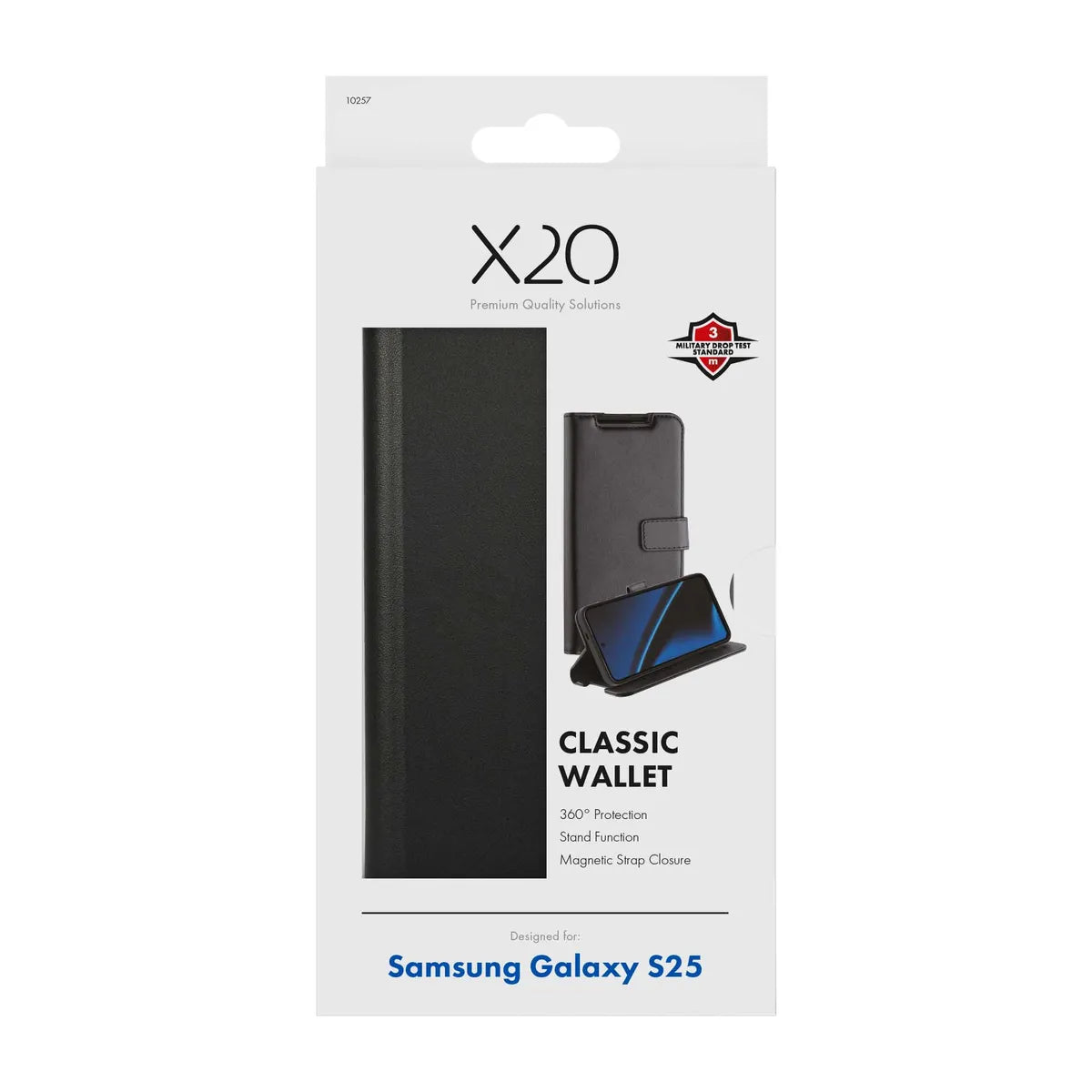 X2O Samsung Galaxy S25 Fodral Classic Wallet Svart