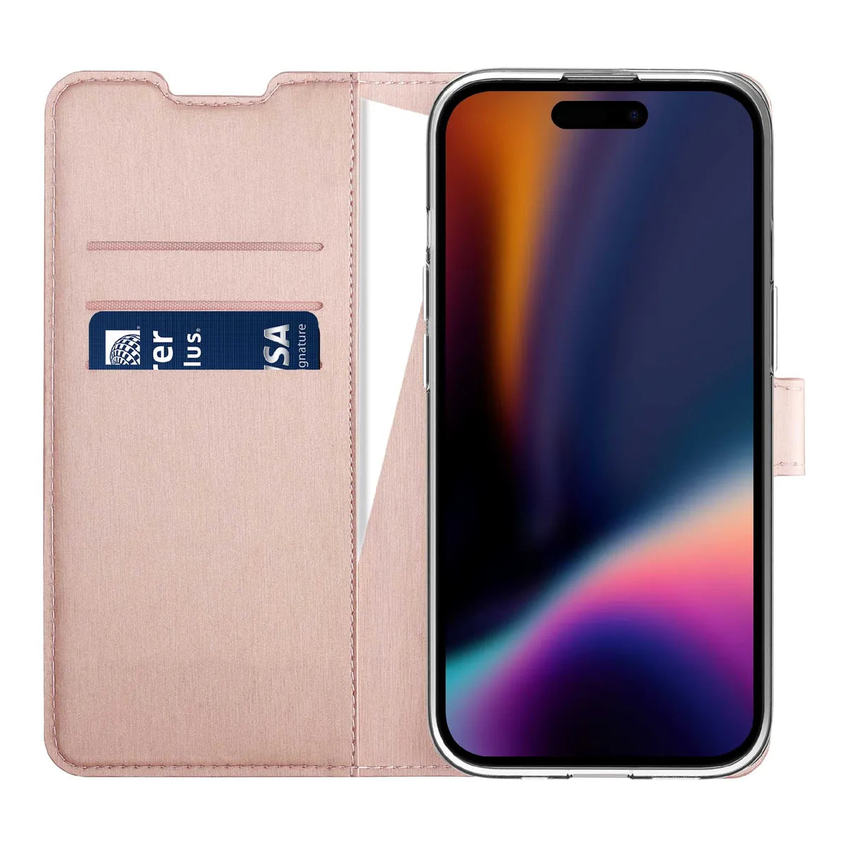 X2O iPhone 13/14/15 Fodral Classic Wallet Roseguld