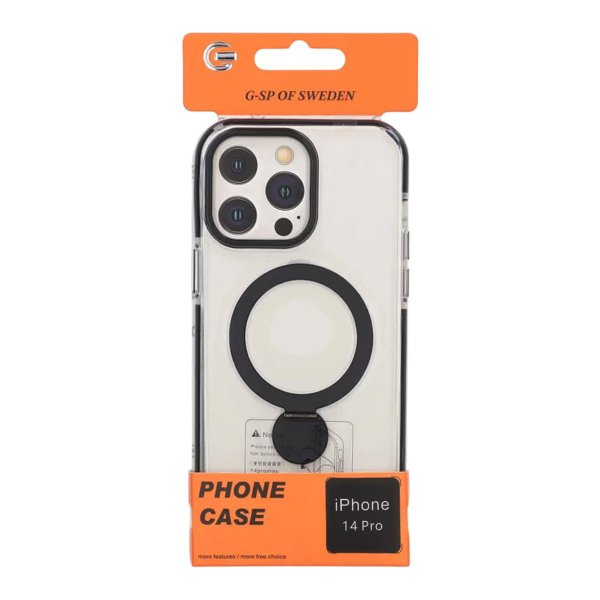 iPhone 14 Pro Skal Ringstativ MagSafe Svart
