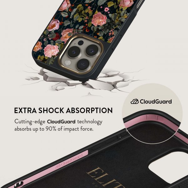 Burga iPhone 15 Pro Skal Elite Dark MagSafe Bloomy Garden