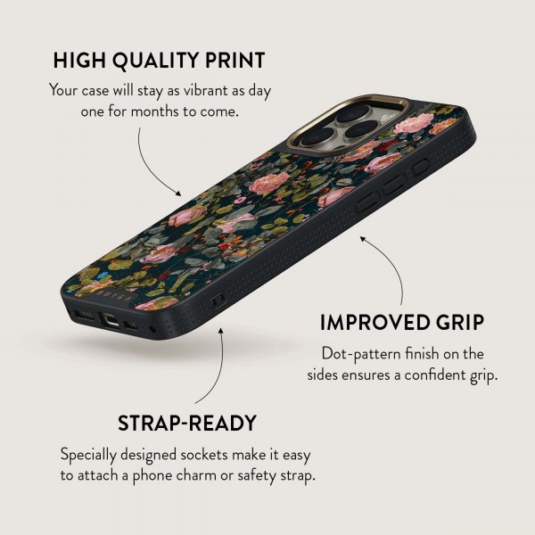 Burga iPhone 15 Pro Skal Elite Dark MagSafe Bloomy Garden