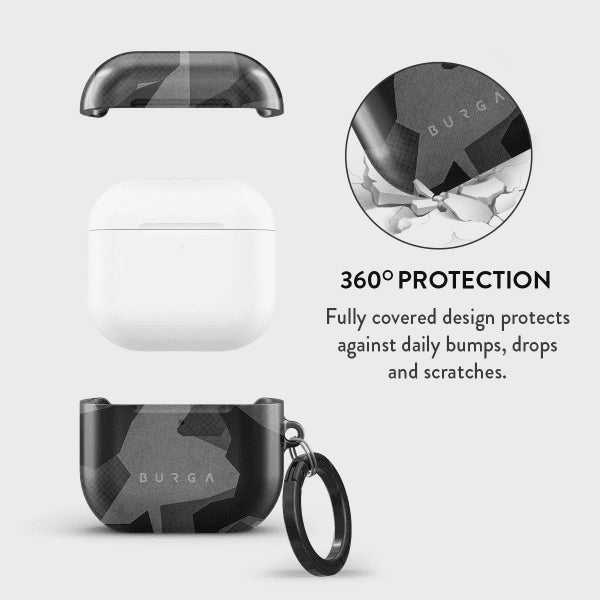 Burga AirPods 4 Skal Design Night Black Camo