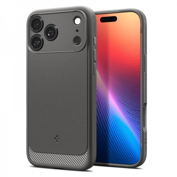 Spigen iPhone 17 Pro Skal Rugged Armor MagFit Grå