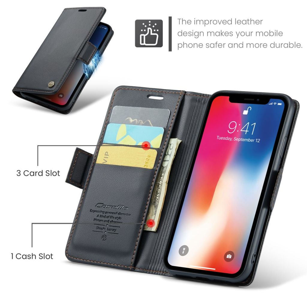 CaseMe iPhone Xs Max Fodral 023 Series Svart