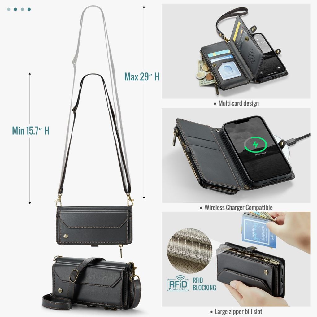 CaseMe iPhone 16e/iPhone 17e Fodral C36 Series Svart