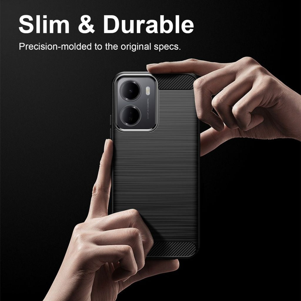 Xiaomi Redmi A7 Pro Skal Borstad Kolfibertextur Svart