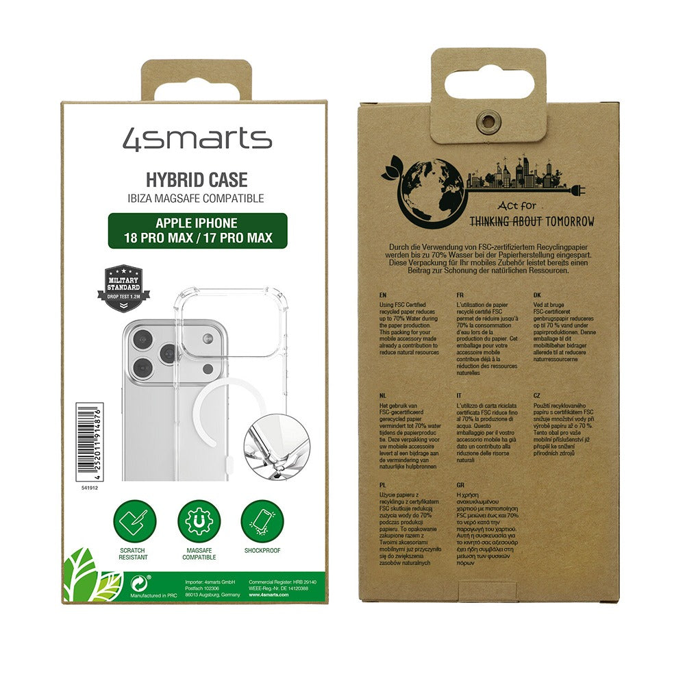 4smarts iPhone 17 Pro Max/iPhone 18 Pro Max Skal Ibiza MagSafe Transparent