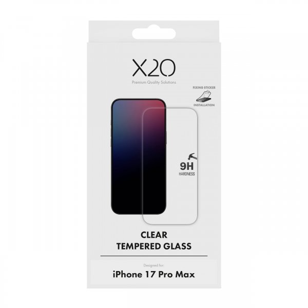 X2O iPhone 17 Pro Max Skärmskydd Härdat Skyddsglas 9H