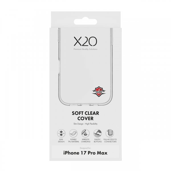 X2O iPhone 17 Pro Max Skal Soft Clear Cover Transparent