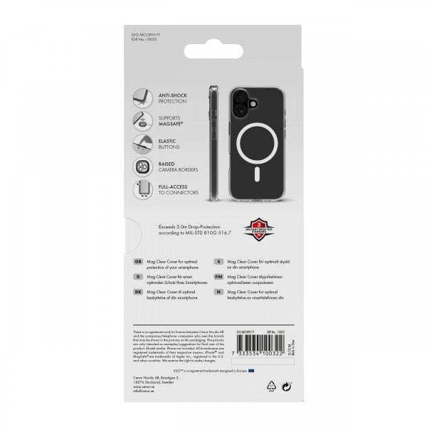 X2O iPhone 17 Skal Mag Clear Transparent