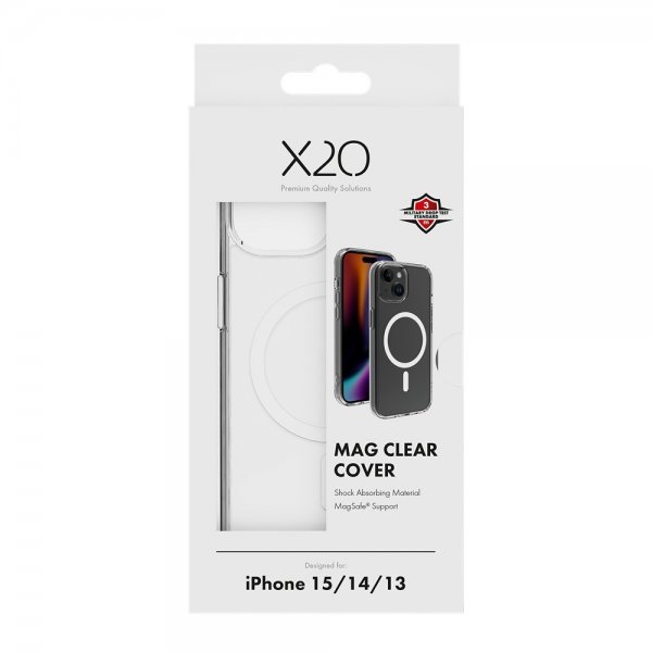 X2O iPhone 13/14/15 Skal Mag Clear Transparent