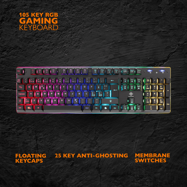 Deltaco Gaming DK220 Gaming Tangentbord Membrane RGB Svart