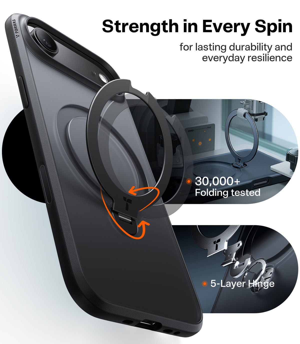 Torras iPhone Air Skal Ostand Q3 Spin Obsidian Black
