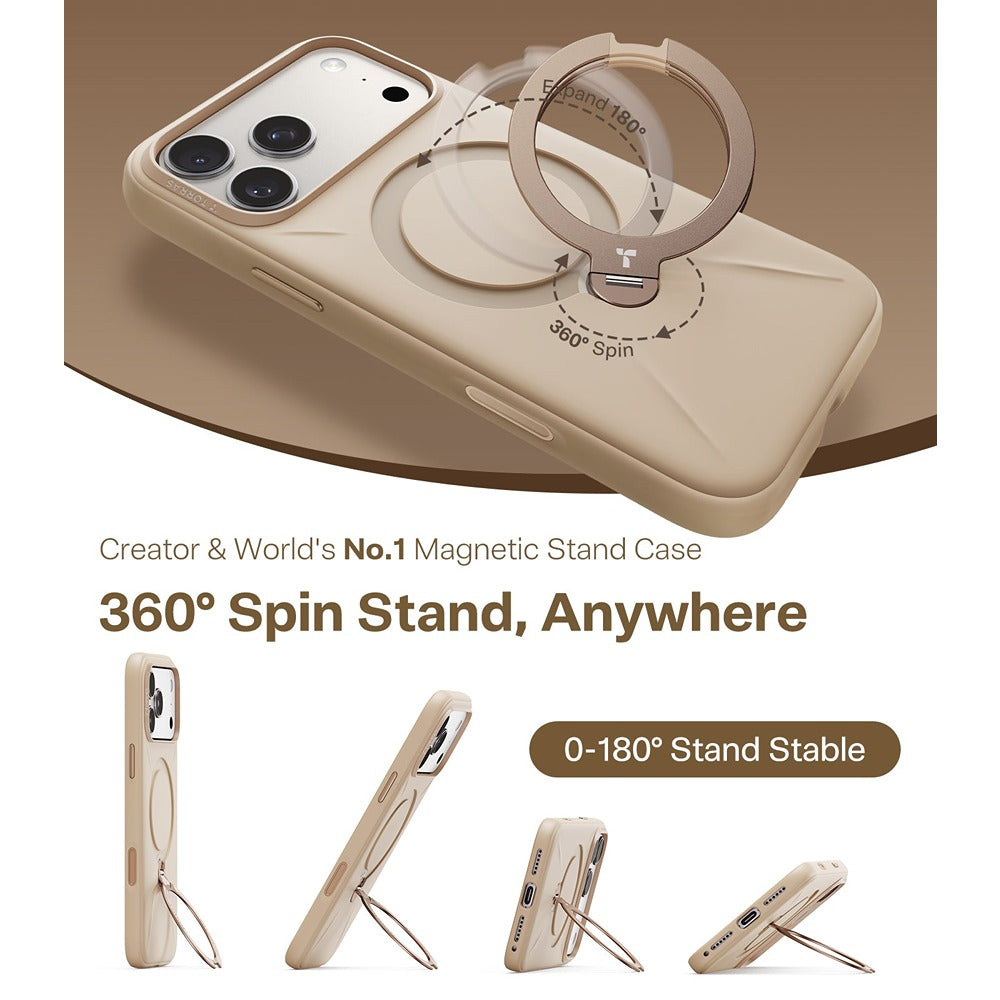 Torras iPhone 17 Pro Skal Ostand Q3 Silicone Desert Gold