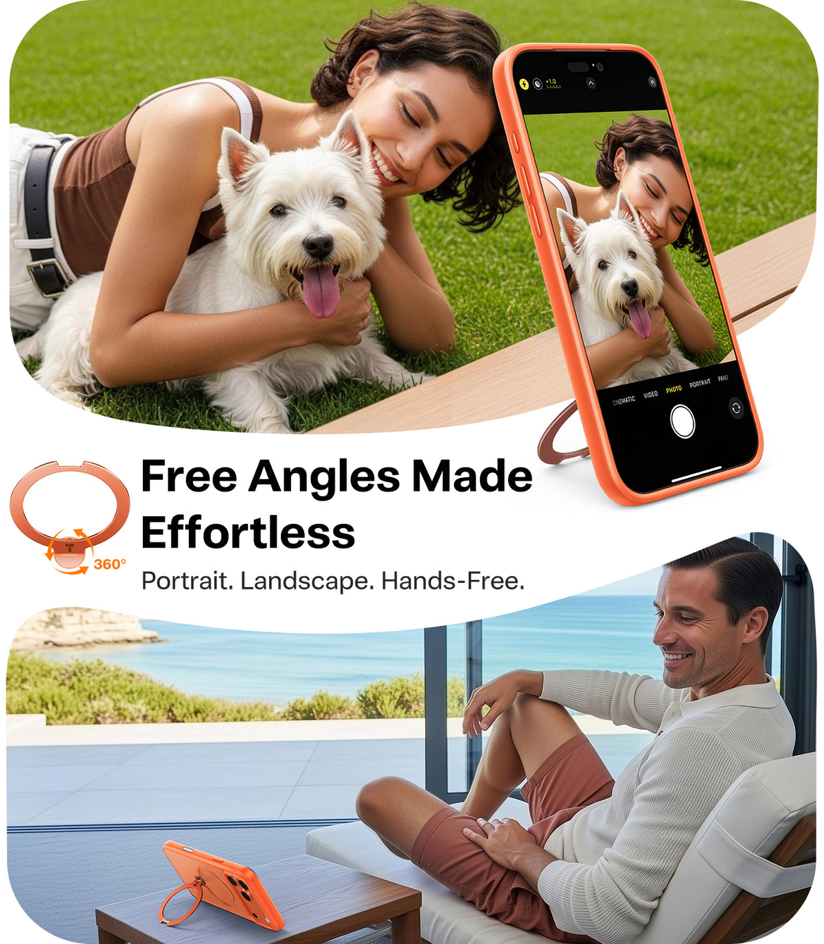 Torras iPhone 17 Pro Max Skal Ostand Q3 Spin Energy Orange